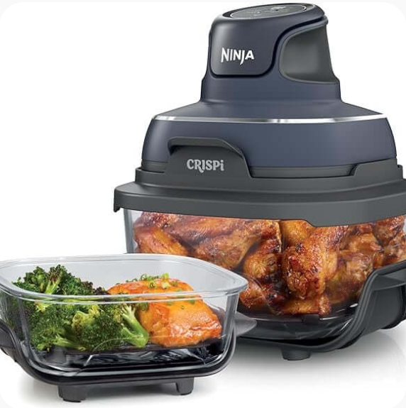 Ninja Crispi 4-in-1 Glass Air Fryer 450°F Non-Toxic 4QT & 6-Cup Glass Containers w/Lids